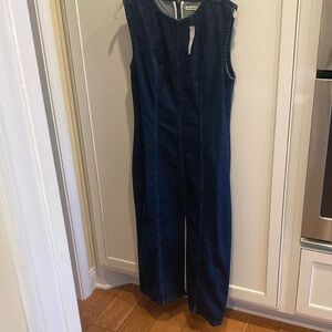 Abercrombie stretch denim sleeveless midi dress